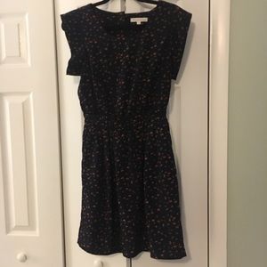 Anthropologie Navy mid length dress